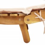 vidaXL Chaises longues avec coussins lot de 2 beige bois massif acacia
