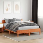 vidaXL Cadre de lit sans matelas cire marron 120x200cm bois pin massif