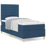vidaXL Lit avec sommier Bleu 90x200 cm Tissu