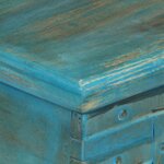 vidaXL Coffre de rangement Bois de manguier massif 100x40x41 cm Bleu