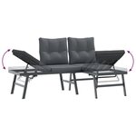 vidaXL Ensemble de bancs de jardin avec coussins 9 Pièces noir