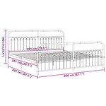 vidaXL Cadre de lit métal avec tête de lit/pied de lit blanc 200x200cm