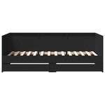vidaXL Lit de jour avec tiroirs noir 75x190 cm bois d'ingénierie