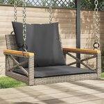 vidaXL Balancelle avec coussins gris 63x62x40 cm résine tressée
