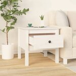 vidaXL Tables d'appoint 2 Pièces Blanc 50x50x49 cm Bois massif de pin