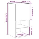 vidaXL Meuble TV avec lumières LED chêne fumé 30 5x30x60 cm