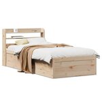 vidaXL Cadre de lit avec tête de lit 90x190 cm bois de pin massif