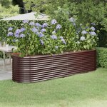 vidaXL Lit surélevé de jardin Acier enduit de poudre marron