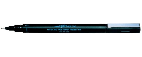 Feutre technique 0,3mm PIN 03200 Pte calibrée Noir UNI-BALL