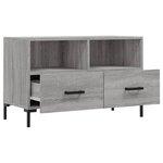 vidaXL Meuble TV Sonoma gris 80x36x50 cm Bois d'ingénierie