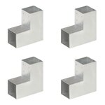 vidaXL Connecteurs de poteau 4 Pièces Forme en L Métal galvanisé 91x91 mm