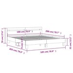 vidaXL Cadre de lit avec tête de lit et LED sonoma gris 180x200 cm