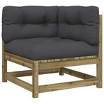 vidaXL Salon de jardin 2 Pièces avec coussins bois de pin imprégné