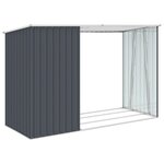 vidaXL Abri à bois de jardin Anthracite 245x98x159 cm Acier galvanisé
