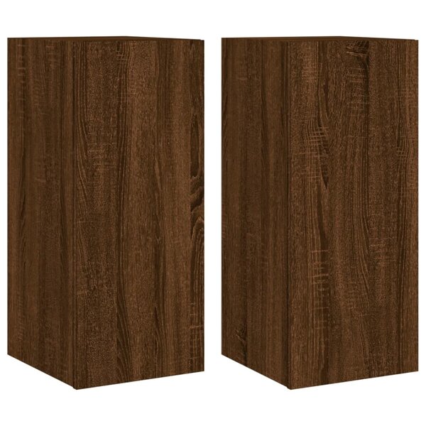 vidaXL Meubles TV muraux lumières LED 2 Pièces chêne marron 30 5x35x70 cm