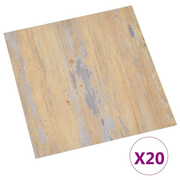 vidaXL Dalles de plancher autoadhésives 20 Pièces PVC 1 86 m² marron