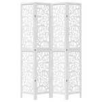 vidaXL Cloison de séparation 4 panneaux blanc bois de paulownia massif