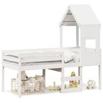 vidaXL Lit haut sans matelas blanc 75x190 cm bois de pin massif