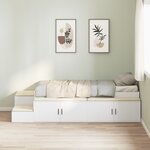vidaXL Lit de Rangement Blanc 75x190 cm