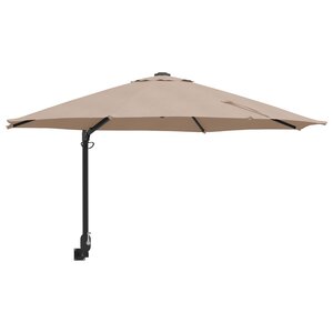 vidaXL Parasol de patio Taupe Polyester Grand Pliable Rond Moderne