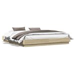 vidaXL Cadre de lit avec LED sans matelas chêne sonoma 200x200 cm