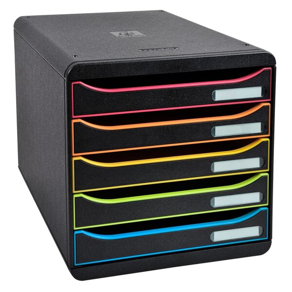 Exacompta Set tiroirs bureau Plus Big-Box Black Office 5 tiroirs Noir