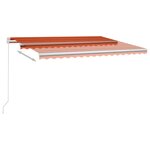 vidaXL Auvent manuel rétractable avec LED 450x300 cm Orange et marron