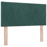 Lit à sommier box avec matelas vert foncé 100x200 cm en velours