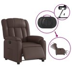 vidaXL Fauteuil inclinable électrique Marron Similicuir