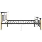 vidaXL Cadre de lit sans matelas métal bois de chêne massif 140x200 cm