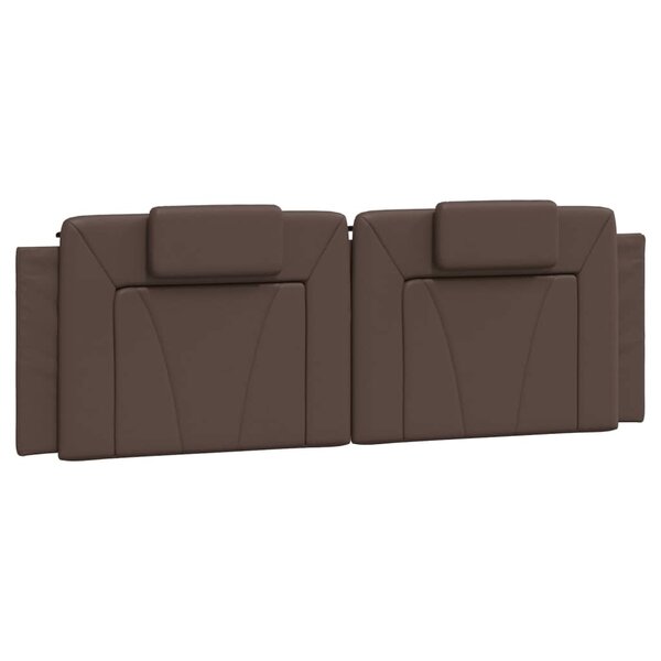 vidaXL Coussin de tête de lit marron 160 cm similicuir