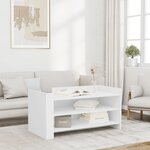 vidaXL Table basse blanc 100x50x50 cm bois d'ingénierie