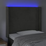 vidaXL Tête de lit à LED Gris clair 103x16x118/128 cm Velours