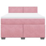 vidaXL Sommier à lattes de lit avec matelas Rose 160x200 cm Velours