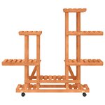 vidaXL Support à fleurs avec roues 95x25x101 cm bois massif de sapin