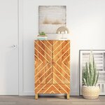 vidaXL Buffet marron et noir 60x33 5x100 cm bois massif de manguier