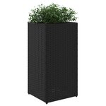 vidaXL Jardinière noir 30x30x60 cm résine tressée