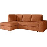 Canapé d'angle gauche convertible ARTEMIS 4 places - Velours côtelé terracotta - 246 x 174 x 96 cm
