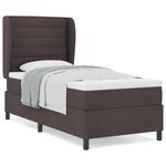 Lit Box Spring avec Matelas vidaXL Marron Foncé 90x190 cm Tissu