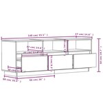 vidaXL Meuble TV Blanc 140x37x50 cm Bois de pin massif