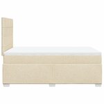 vidaXL Sommier à lattes de lit avec matelas crème 120x190 cm tissu