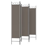 vidaXL Cloison de séparation 5 panneaux Anthracite 200x200 cm Tissu