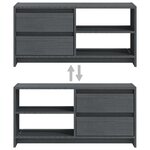 vidaXL Meuble TV Gris 80x31x39 cm Bois de pin massif