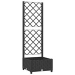 vidaXL Jardinière avec treillis Noir 40x40x121 5 cm PP