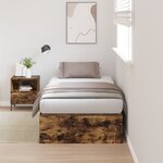 Cadre de lit de rangement vidaXL Chêne fumé 75x190 cm