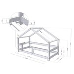Lit cabane enfant LUCKY 120 x 180 blanc