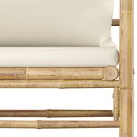 vidaXL Canapé de jardin avec coussins blanc crème Bambou