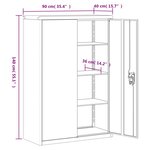 vidaXL Classeur blanc 90x40x140 cm acier