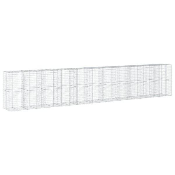 vidaXL Panier gabion avec couvercle 1100x100x200 cm fer galvanisé