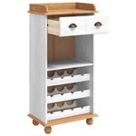 vidaXL Cabinet à vin "ASKIM" avec 12 porte-bouteilles en bois massif blanc en pin
